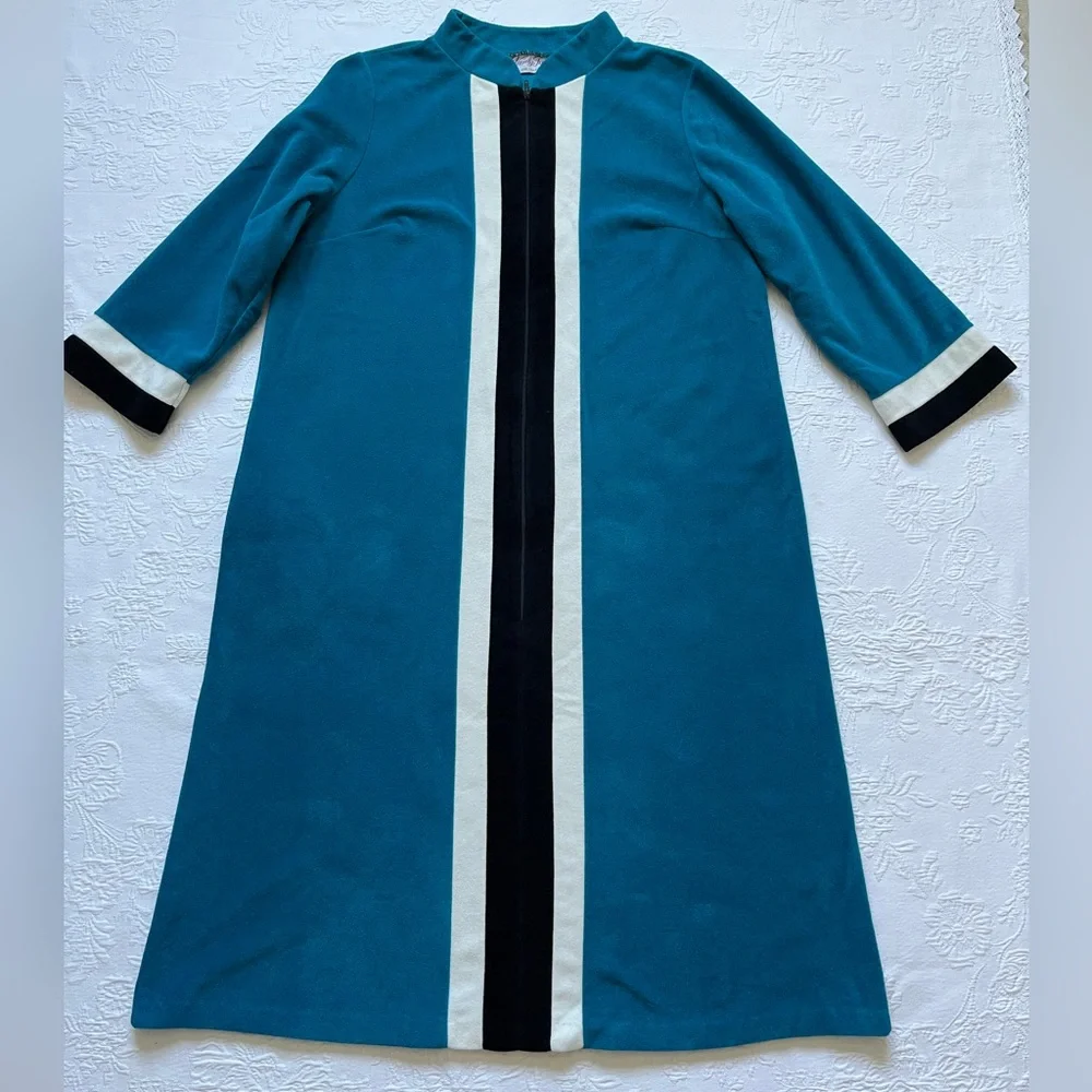 Vintage Vanity Fair Lounge Cozy Velvet House Dress Robe Size M